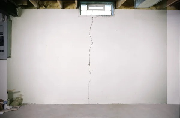 Vertical foundation crack in basement wall
